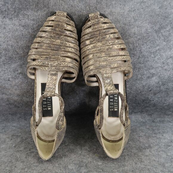 Stuart Weitzman Shoes Women 6 Sandal Dress Fashion Closed Toe Block Heel Slip On - Picture 7 of 13